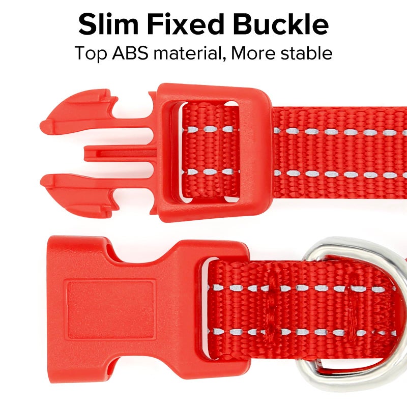 BSEEN LED Dog Collar - Rechargeable Light Up Dog Collar for Small Dogs& Cats, Reflective Adjustable Puppy Collar Safety Dog Lights for Night Walking (Red, XS) - Image 2